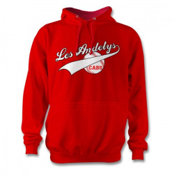 Sweat adulte capuche rouge logo blanc sur poitrine